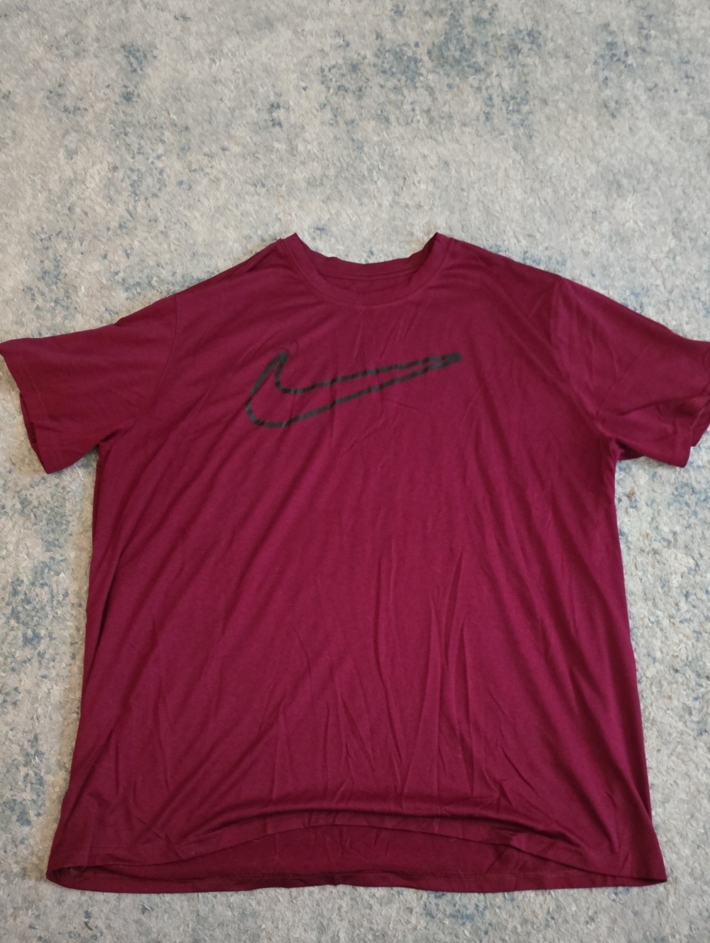 Nike Maroon Short-Sleeve Tee with Black Swoosh